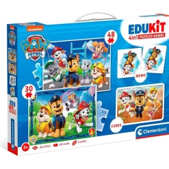 CLEMENTONI Friki Zone|Juguetes Educativos Y Libros*- Patrulla Canina - Edukit 4 en 1 con puzzle y juego de memoria Patrulla Canina ㅤ