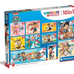 CLEMENTONI Juegos Y Puzzles*- Patrulla Canina - Puzzle infantil progresivo 10 en 1 de la Patrulla Canina ㅤ