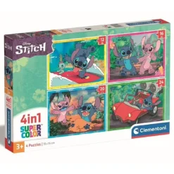 CLEMENTONI Juegos Y Puzzles*- Puzzle 4 en 1 Stitch