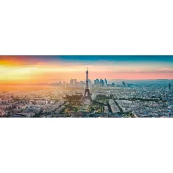 CLEMENTONI Juegos Y Puzzles*- Puzzle panorámico de 1000 piezas, paisajes de ciudades, Skyline de París ㅤ