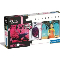 CLEMENTONI Juegos Y Puzzles*- Puzzle panorámico del juego del calamar 1000 piezas ㅤ