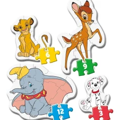 CLEMENTONI Juegos Y Puzzles*- Puzzle progresivo Animales, 3-6-9-12 piezas, Amigos del Reino Animal ㅤ