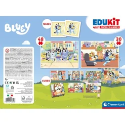 CLEMENTONI Juguetes Educativos Y Libros|Juegos Y Puzzles*- Puzzles Edukit 4 en 1 Bluey