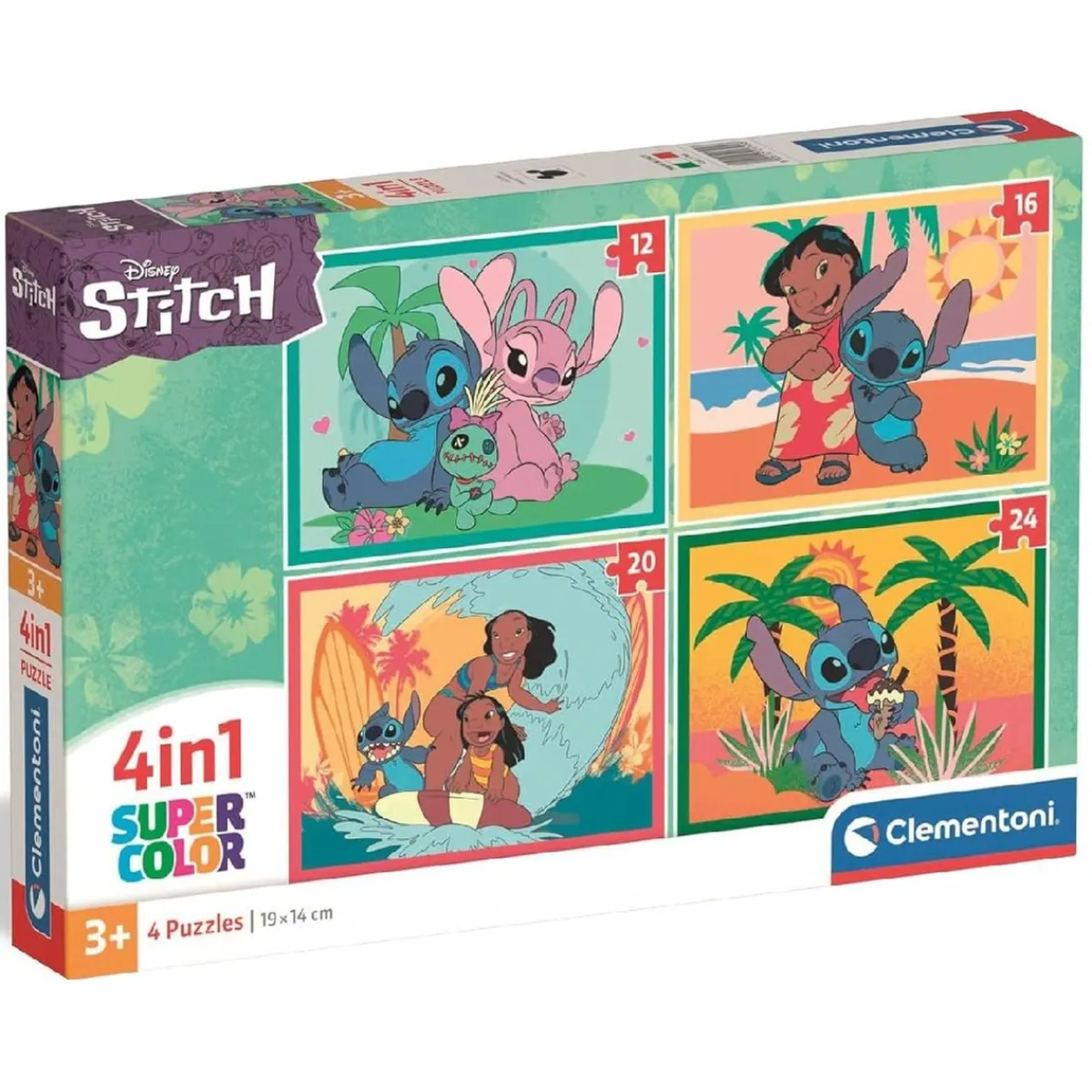 CLEMENTONI Juegos Y Puzzles*- Puzzles progresivos 4 en 1 - Stitch