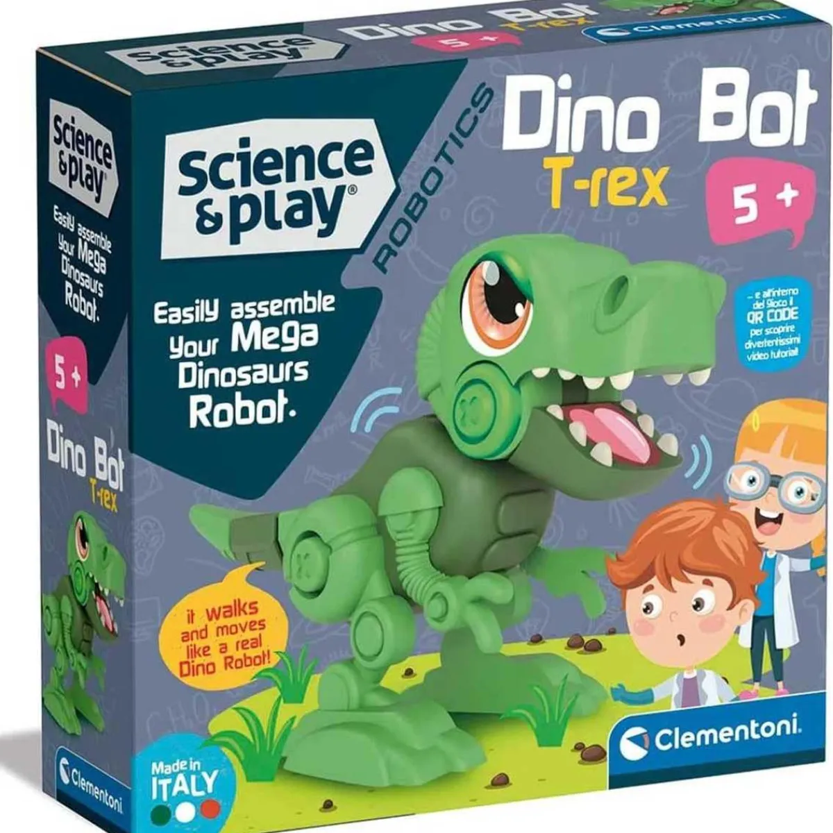 CLEMENTONI Steam*- Robot T-Rex para Montar y Aprender Robótica Infantil, Juguete Educativo ㅤ
