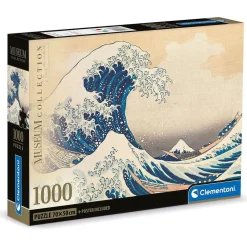 CLEMENTONI Juegos Y Puzzles*- Rompecabezas de la gran ola de Hok - 1000 piezas, arte famoso ㅤ