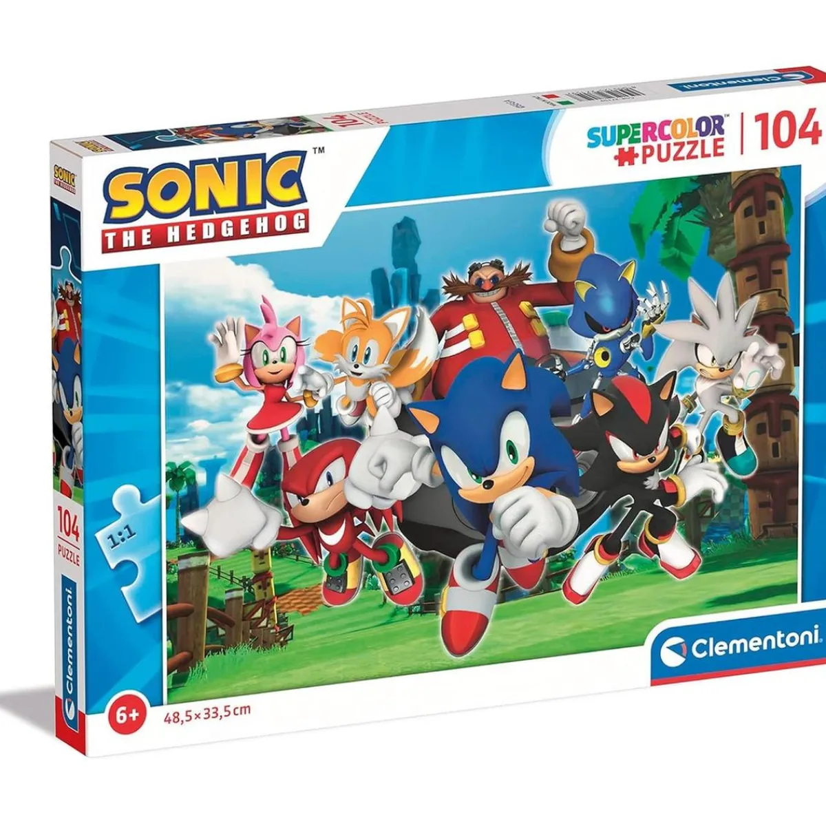 CLEMENTONI Juegos Y Puzzles*- Sonic the Hedgehog - Puzzle 104 Piezas Sonic Y Sus Amigos ㅤ