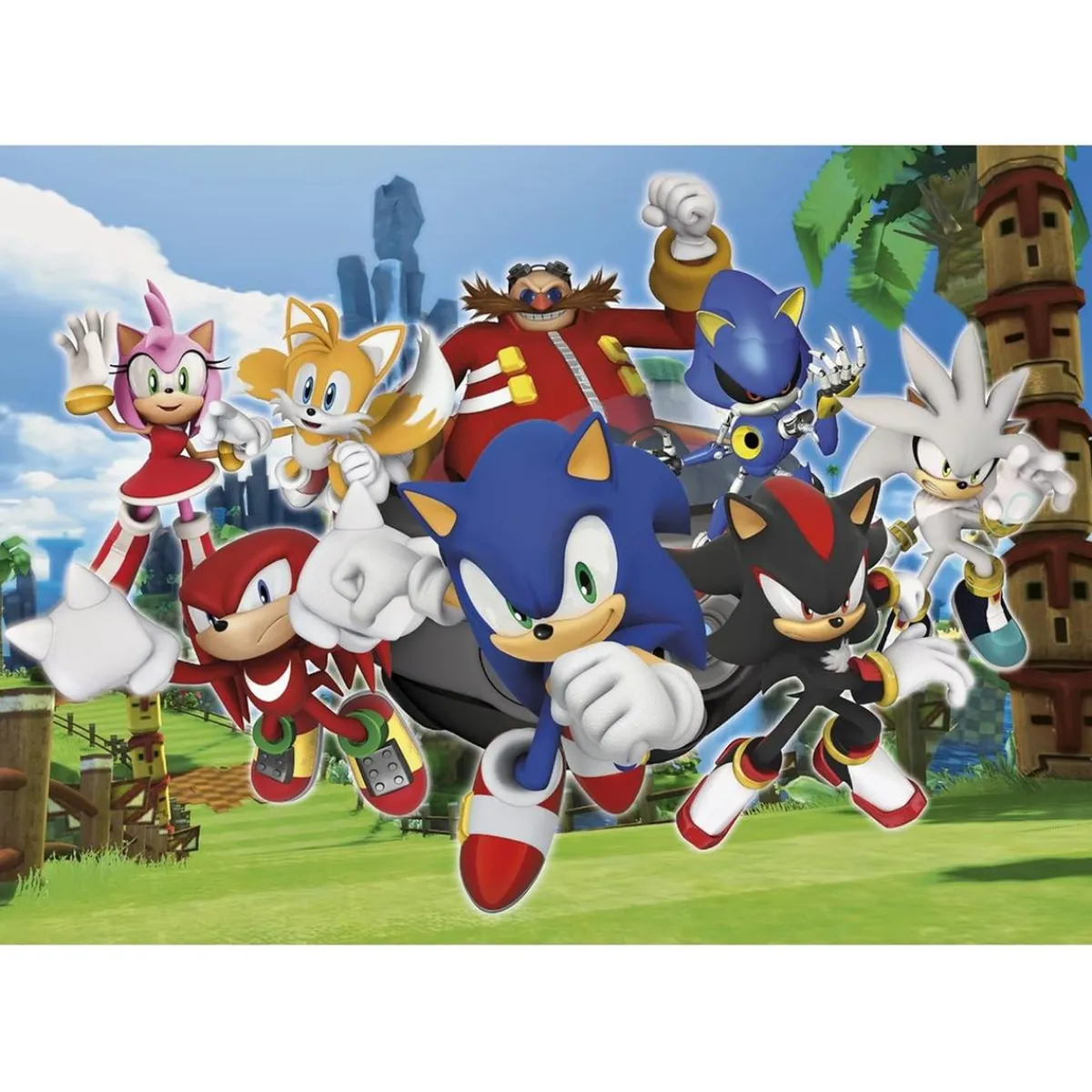 CLEMENTONI Juegos Y Puzzles*- Sonic the Hedgehog - Puzzle 104 Piezas Sonic Y Sus Amigos ㅤ