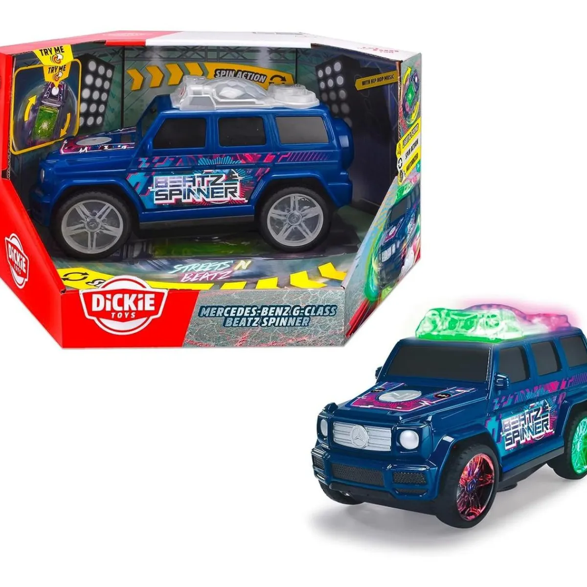 FUNKO UK LIMITED Vehículos Y Circuitos*Coche de juguete con luces intermitentes, música y giros, incluye pilas ㅤ