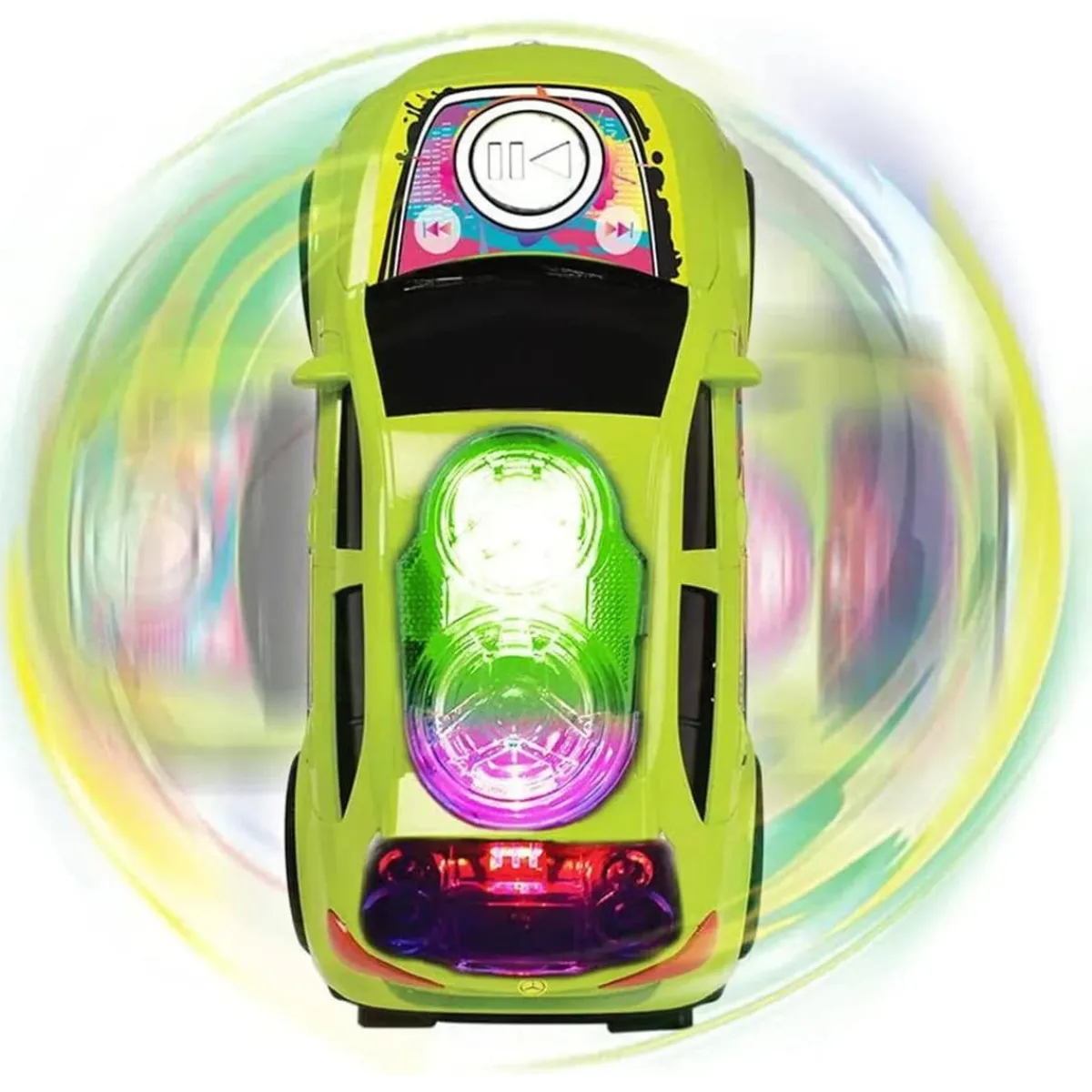 FUNKO UK LIMITED Vehículos Y Circuitos*Coche de juguete con luces intermitentes, música y giros, incluye pilas