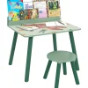 AIYAPLAY Estilo De Vida*Conjunto de mesa y silla con estante integrado Verde