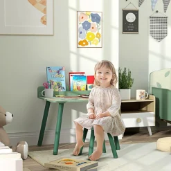 AIYAPLAY Estilo De Vida*Conjunto de mesa y silla con estante integrado Verde