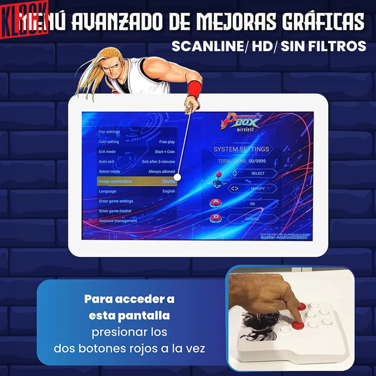 KLACK EUROPE Figuras De Acción*Consola de juego Pandora Box 3D 10.000 juegos