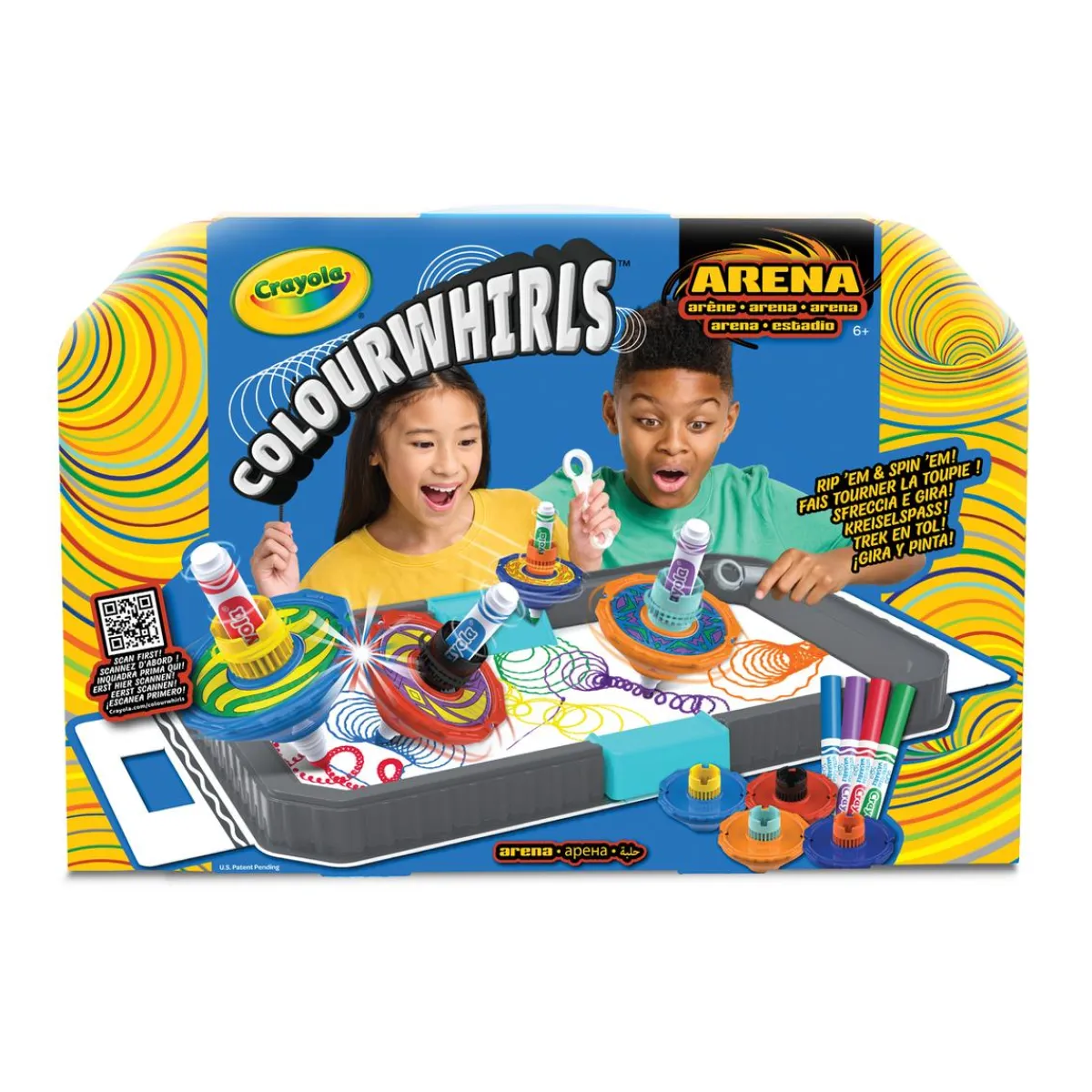 CRAYOLA Arte Y Manualidades*- Colourwhirls Arena de Combate + 4 Pinta Peonzas