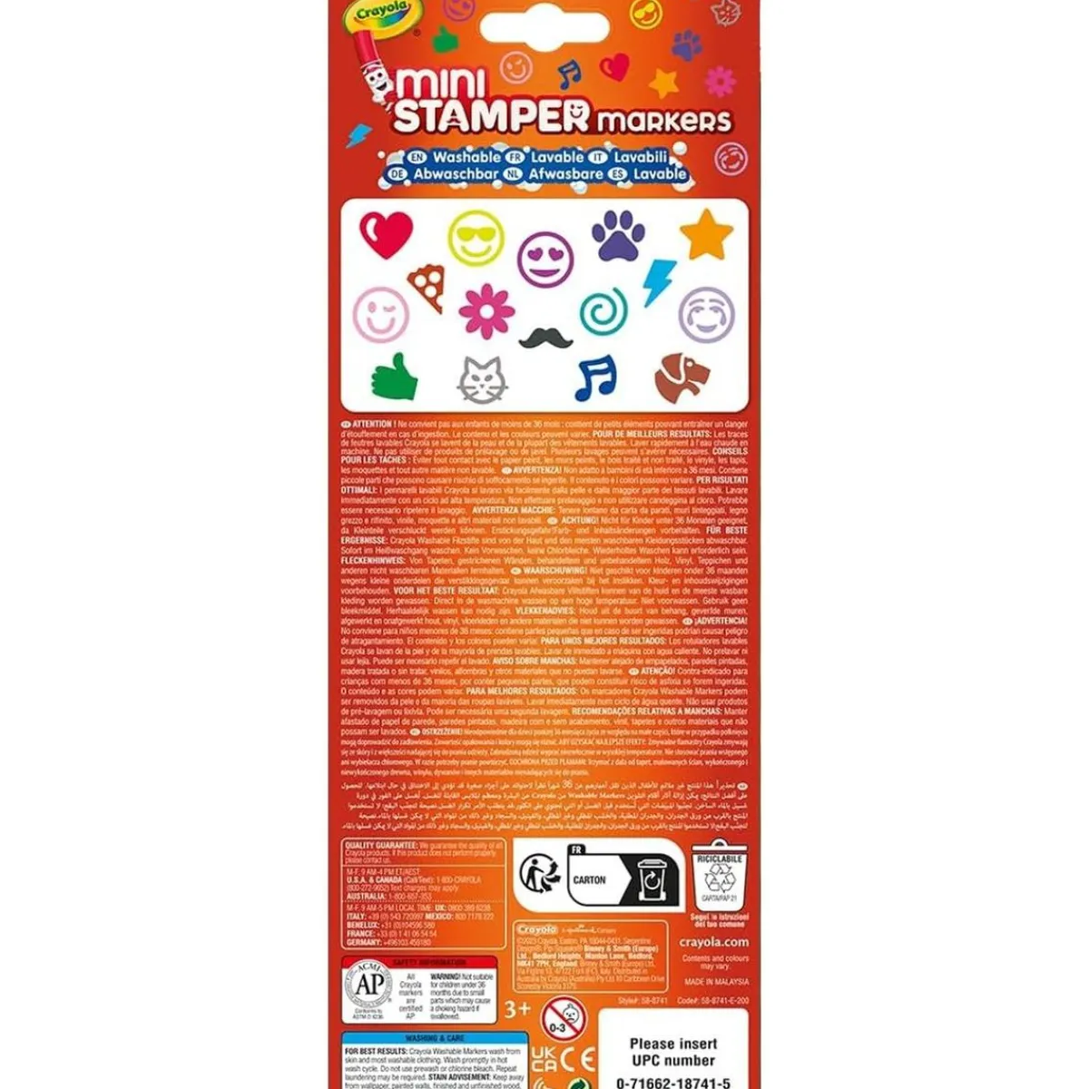 CRAYOLA Arte Y Manualidades*- - 16 rotuladores lavables con punta de sello Pip Squeaks, colores surtidos, para escuela y ocio ㅤ