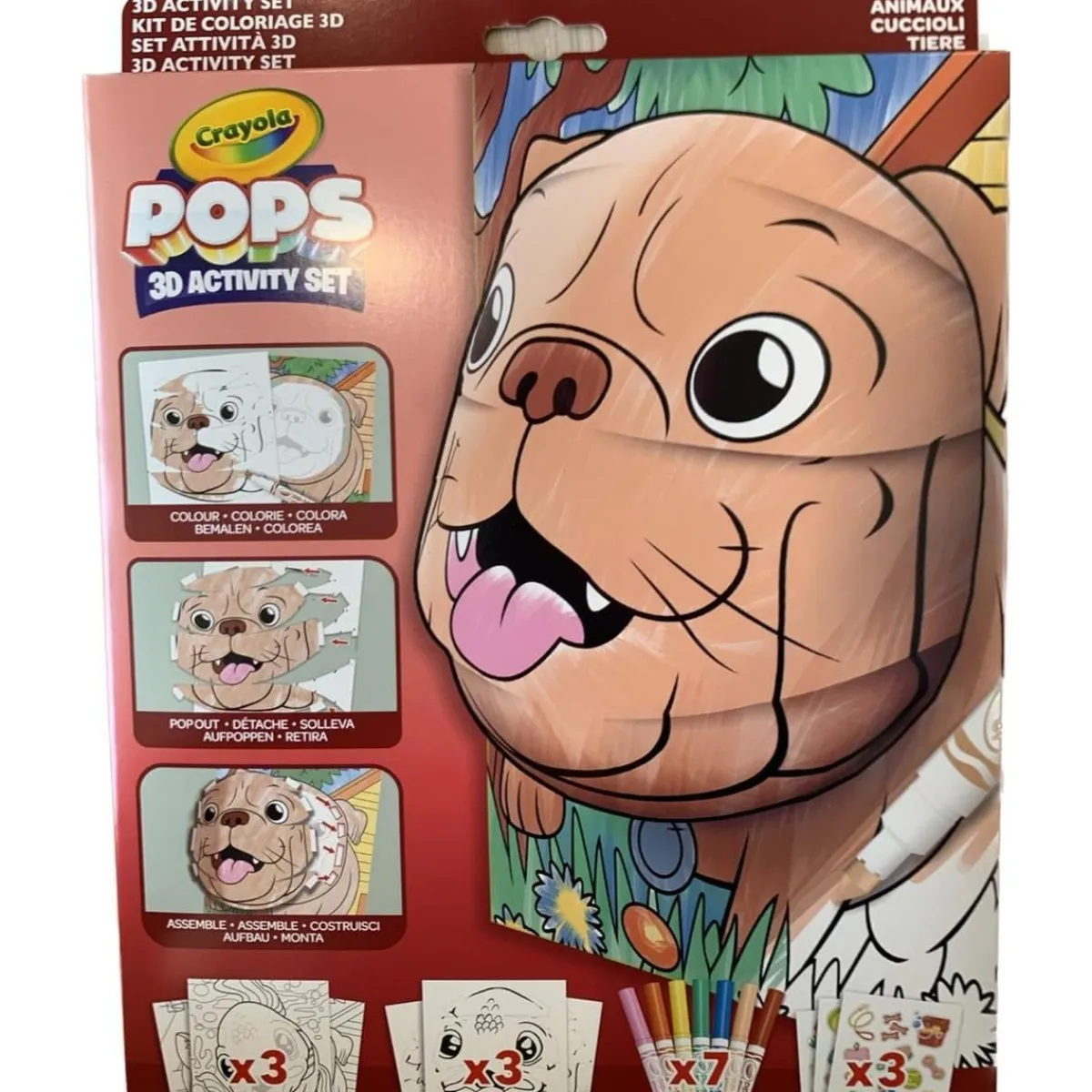 CRAYOLA Arte Y Manualidades*- Juego de colorear y construir obras de arte tridimensionales con tema de animales domésticos