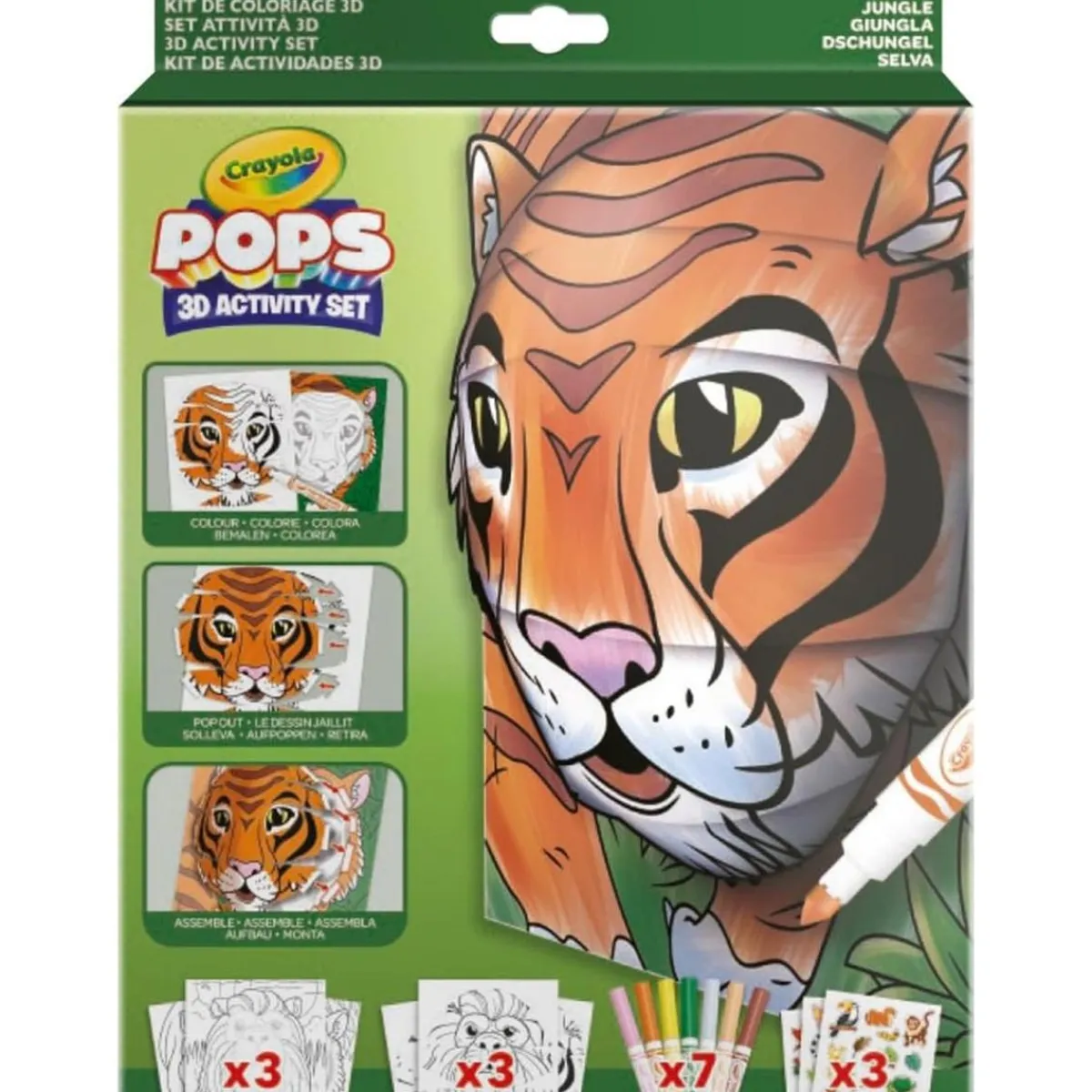 CRAYOLA Arte Y Manualidades*- Set de colorear y construir 3D tema selva