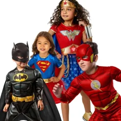 RUBIE'S Disfraces|Halloween*DC Cómics - Disfraz infantil Flash Deluxe, Jumpsuit musculoso y máscara ㅤ