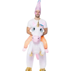 Funidelia Disfraces|Halloween*Disfraz a hombros de unicornio hinchable para adulto Talla única
