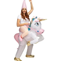 Funidelia Disfraces|Halloween*Disfraz a hombros de unicornio hinchable para adulto Talla única