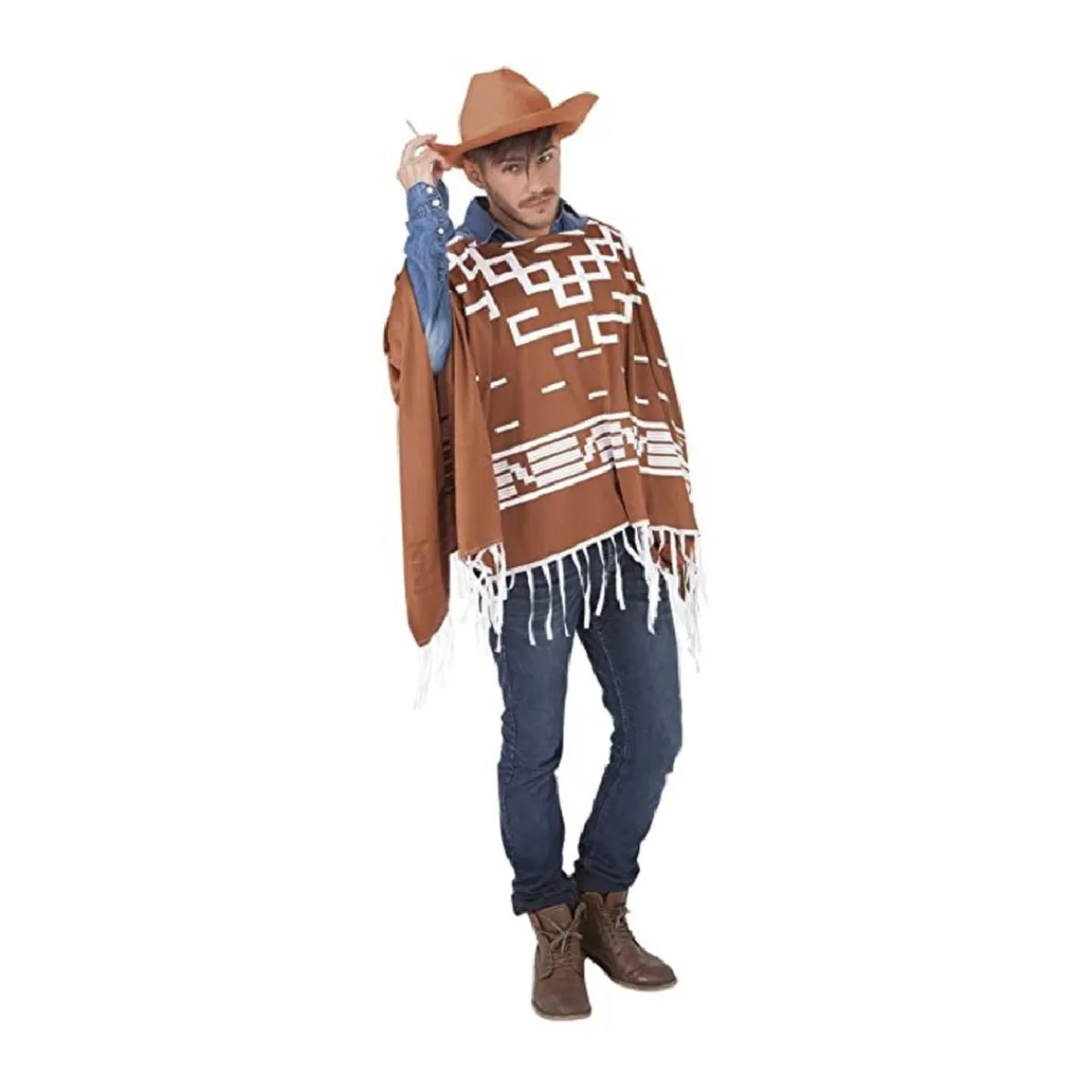 RUBIE'S Halloween|Disfraces*Disfraz Adulto - Set Cowboy (Poncho y Sombrero)