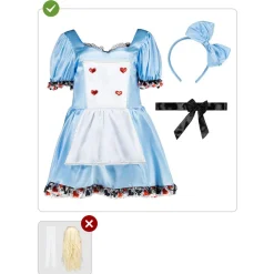 Funidelia Disfraces|Halloween*Disfraz de Alicia Deluxe para mujer XXL