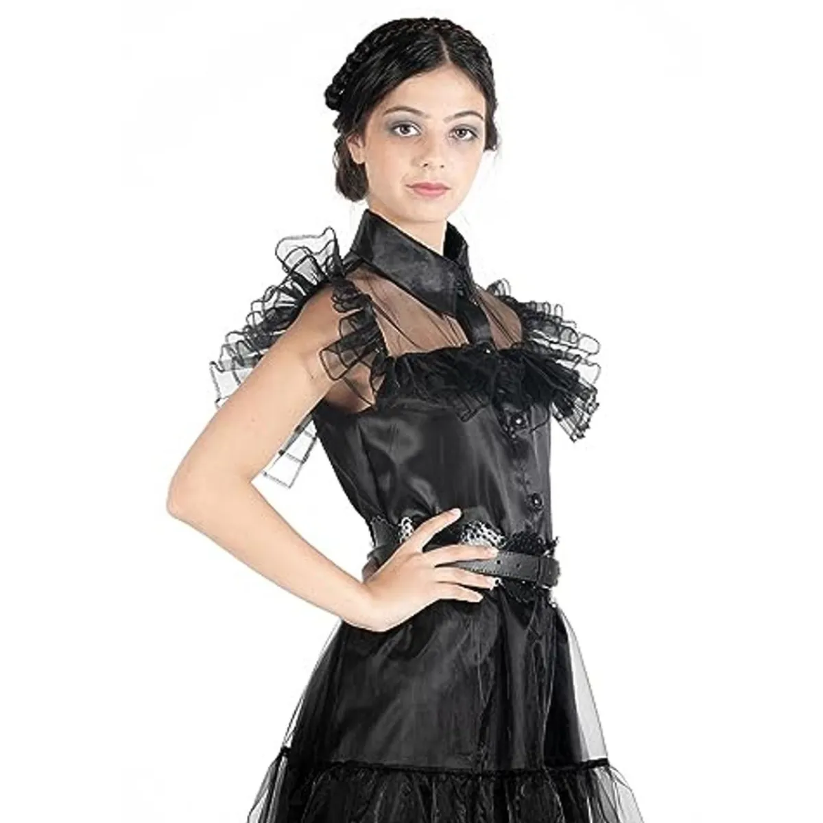 TOYS "R" US Disfraces|Halloween*Disfraz de baile Rave'N Dance estilo Wednesday Addams, color negro, talla S ㅤ