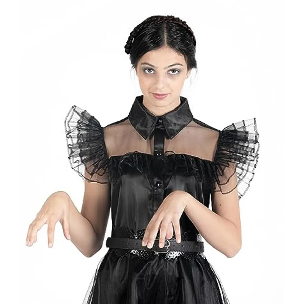 TOYS "R" US Disfraces|Halloween*Disfraz de baile Rave'N Dance estilo Wednesday Addams, color negro, talla S ㅤ
