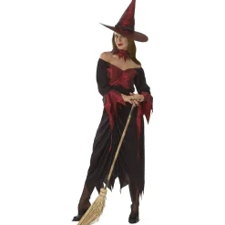 ABYSSE CORP Disfraces|Halloween*Disfraz de bruja adulta en rojo, talla única