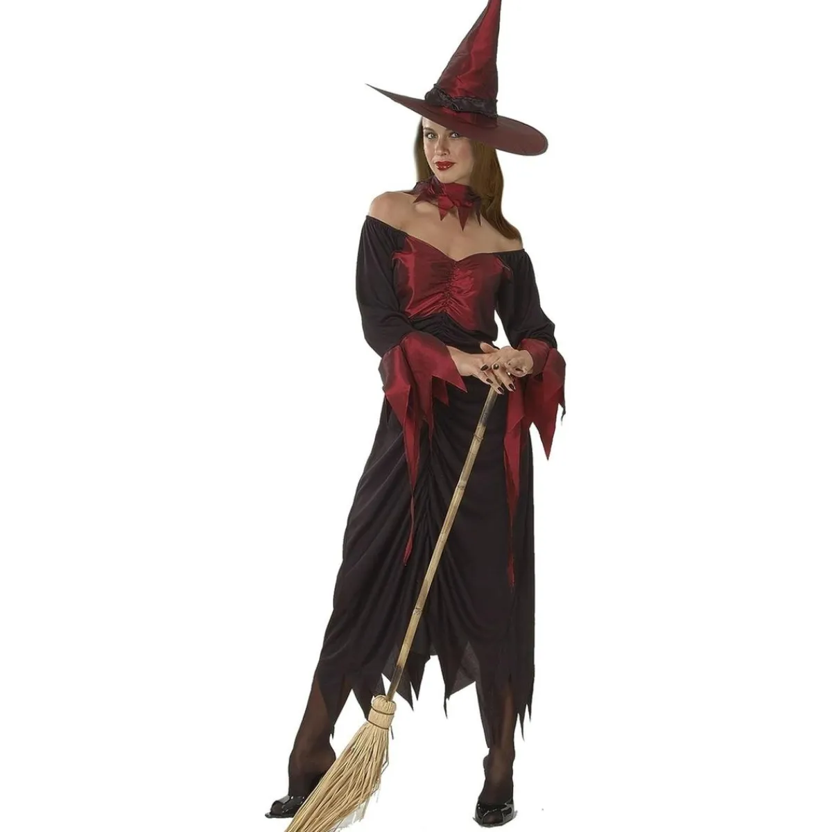 ABYSSE CORP Disfraces|Halloween*Disfraz de bruja adulta en rojo, talla única