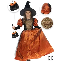 Funidelia Disfraces|Halloween*Disfraz de bruja premium niña 7-9 años
