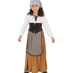Funidelia Disfraces|Halloween*Disfraz de campesina medieval para niña 3-4 años