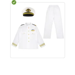 Funidelia Disfraces|Halloween*Disfraz de capitán de la marina para hombre XL