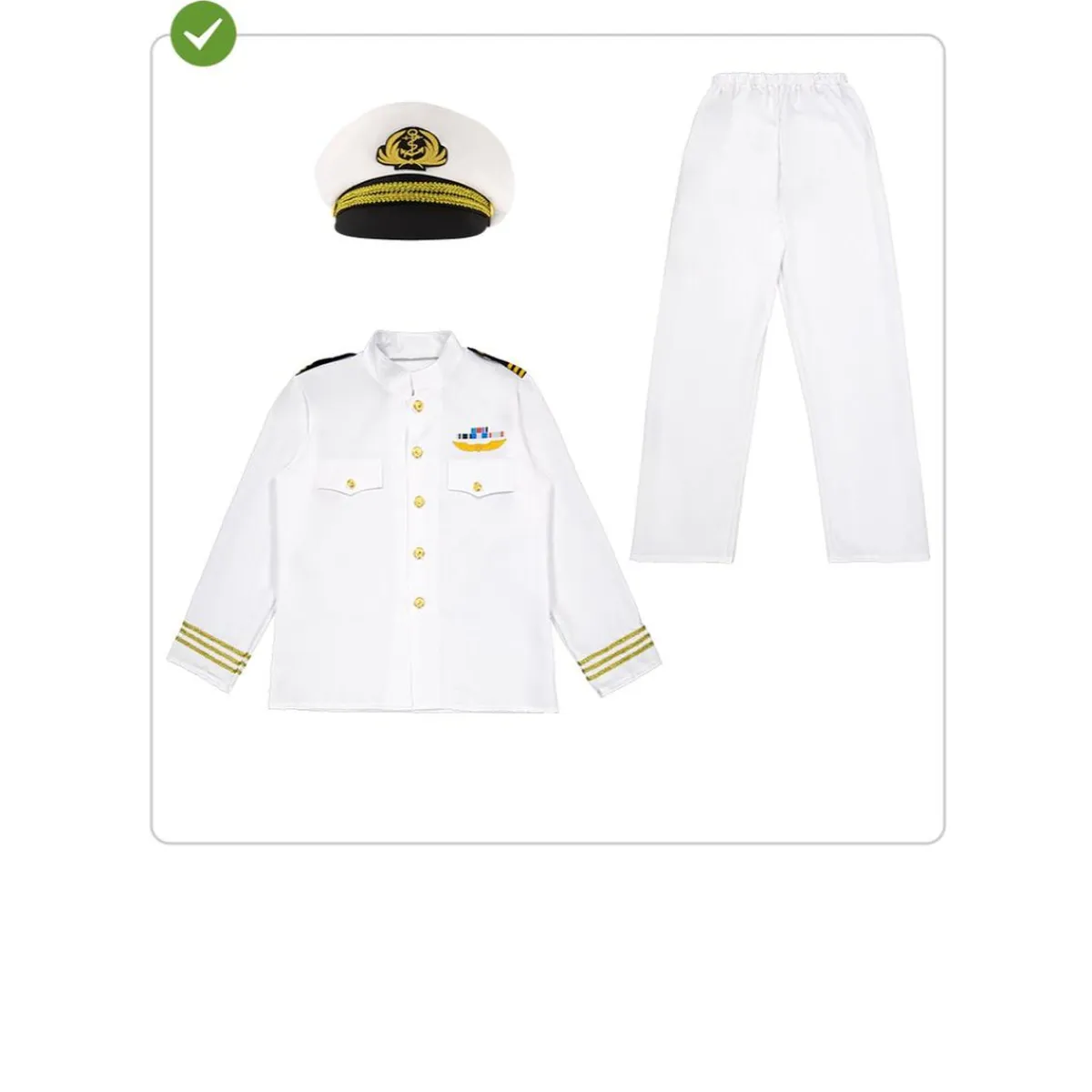 Funidelia Disfraces|Halloween*Disfraz de capitán de la marina para hombre XL