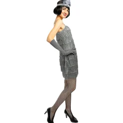 Funidelia Disfraces|Halloween*Disfraz de charlestón años 20 plateado XXL