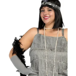 Funidelia Disfraces|Halloween*Disfraz de charlestón años 20 plateado XXL