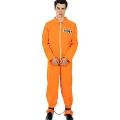 Funidelia Disfraces|Halloween*Disfraz de convicto naranja hombre L-XL