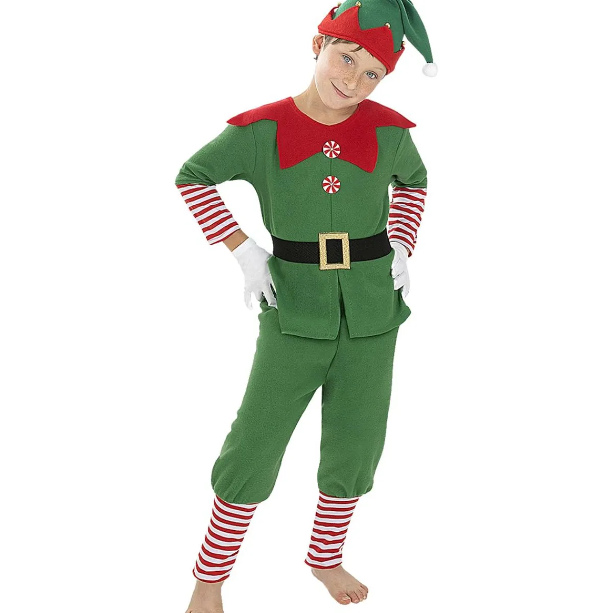 Funidelia Disfraces|Halloween*Disfraz de elfo navideño niño 7-9 años