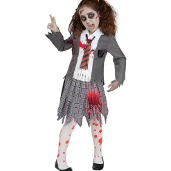 Funidelia Halloween|Halloween*Disfraz de estudiante zombie niña 5-6 años
