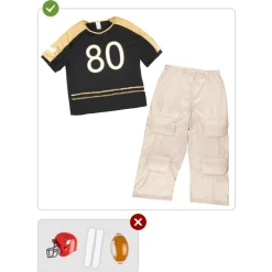 Funidelia Disfraces|Halloween*Disfraz de fútbol americano musculoso para hombre M