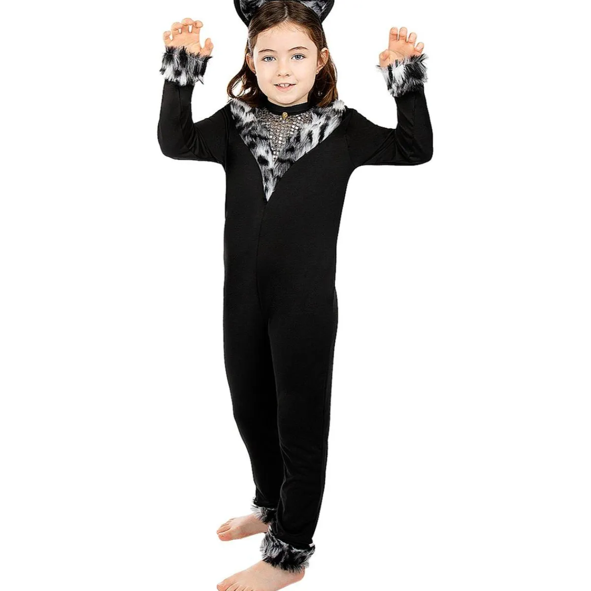 Funidelia Disfraces|Halloween*Disfraz de gata para niña 5-6 años