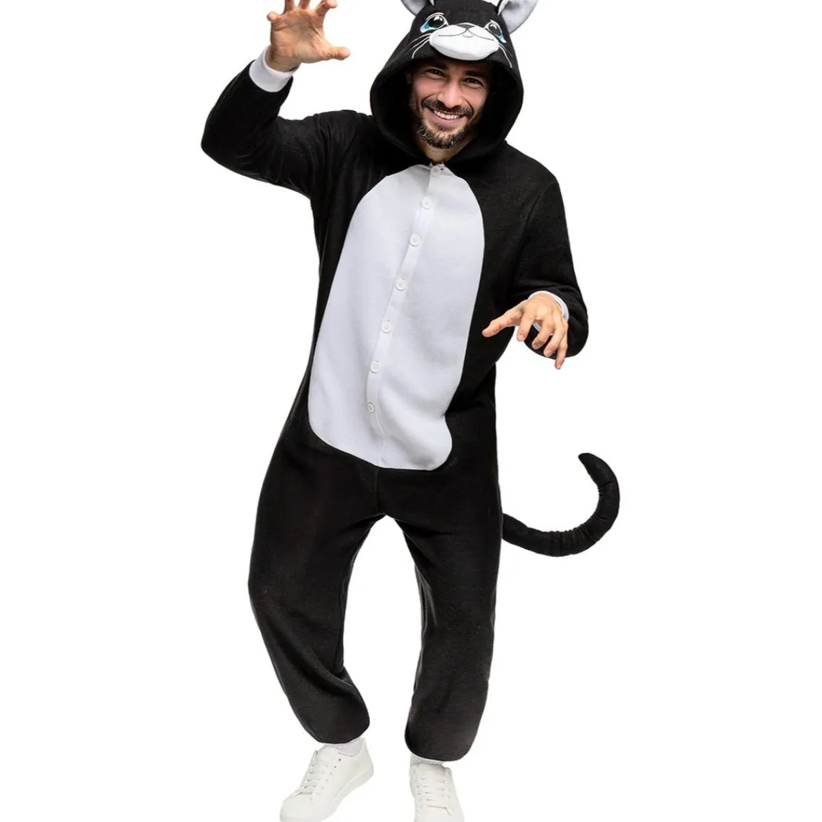 Funidelia Halloween|Disfraces*Disfraz de gato onesie para adulto S-M