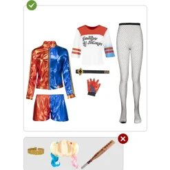 Funidelia Disfraces|Halloween*Disfraz de Harley Quinn Escuadrón Suicida L