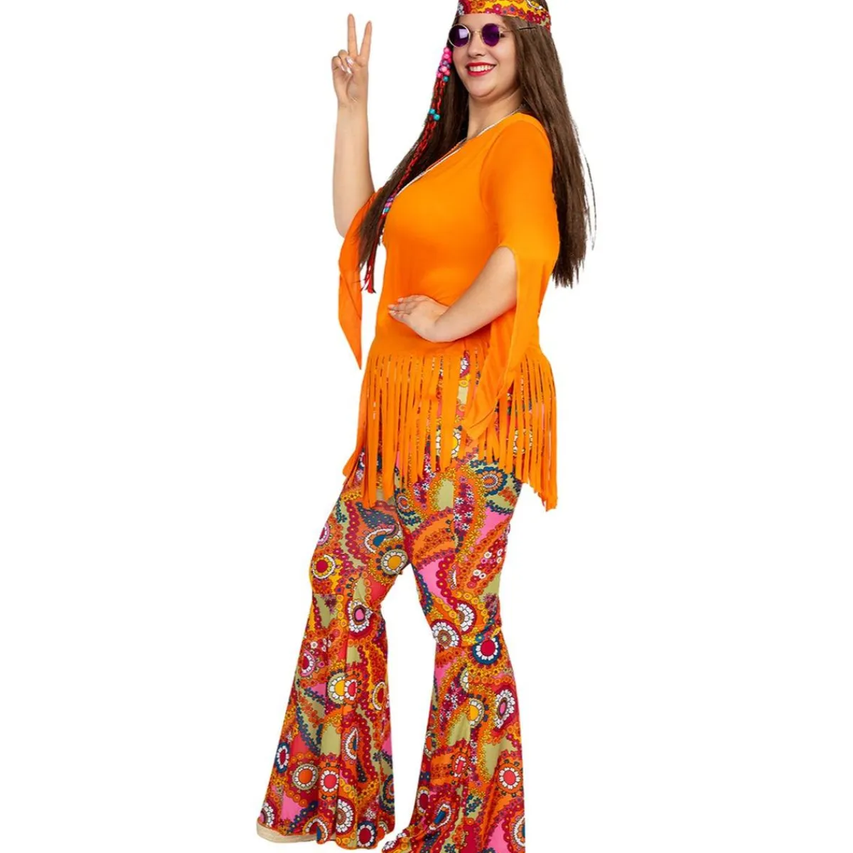 Funidelia Disfraces|Halloween*Disfraz de Hippie feliz para mujer XXL