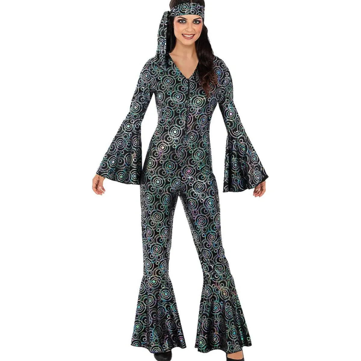 Funidelia Disfraces|Halloween*Disfraz de los Años 70 disco para mujer S