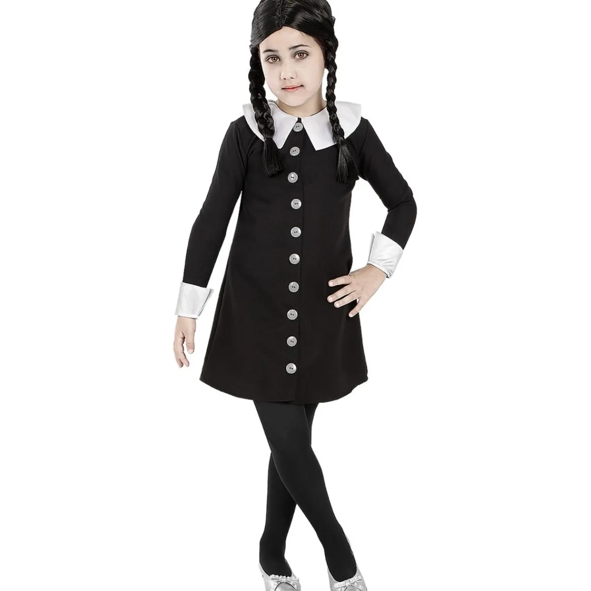 Funidelia Disfraces|Halloween*Disfraz de Miércoles Addams niña 3-4 años