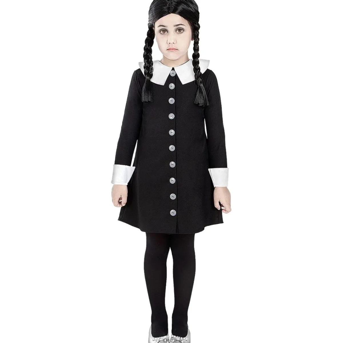 Funidelia Disfraces|Halloween*Disfraz de Miércoles Addams niña 10-12 años