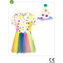 Funidelia Disfraces|Halloween*Disfraz de payasa para niña 3-4 años