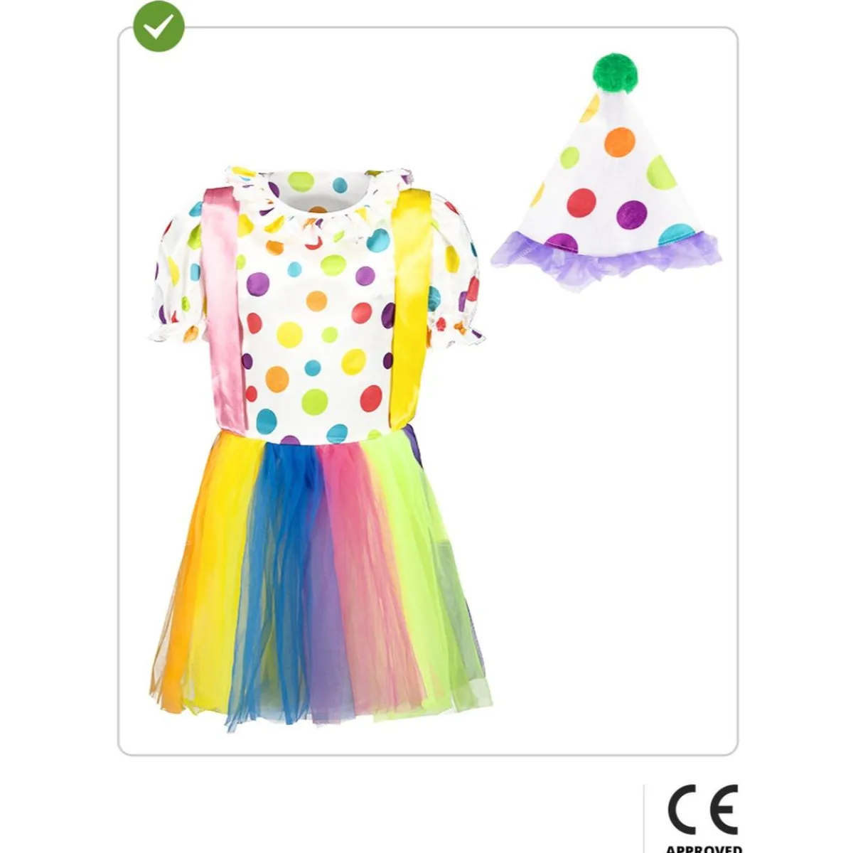 Funidelia Disfraces|Halloween*Disfraz de payasa para niña 3-4 años