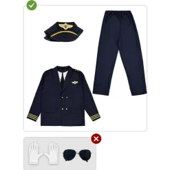 Funidelia Disfraces|Halloween*Disfraz de piloto de aviones para hombre XXL